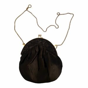 Chic Black Beaded Clutch